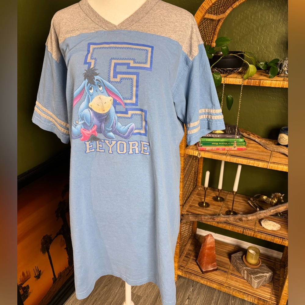 Eeyore Light Blue Graphic Jersey Vneck Tee Dress
